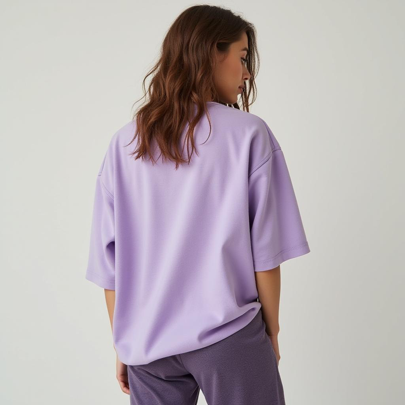 Lavender French Terry Oversized T-shirt for Women