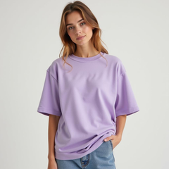 Lavender French Terry Oversized T-shirt for Women