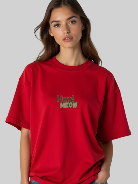 Hey Meow Oversized T-shirt For Women