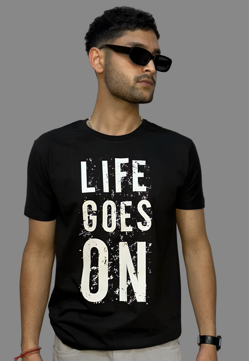 Life Goes On Regular Fit T-Shirt For Men