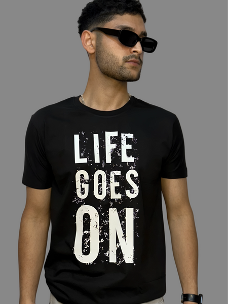 Life Goes On Regular Fit T-Shirt For Men
