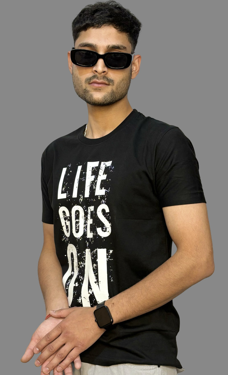 Life Goes On Regular Fit T-Shirt For Men