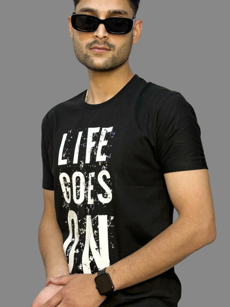 Life Goes On Regular Fit T-Shirt For Men