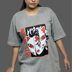 Grey Anime Oversized T-Shirt For Women