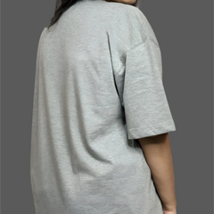 Grey Anime Oversized T-Shirt For Women