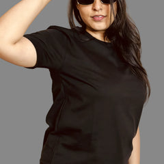 Black Regular Fit T-shirt for Women