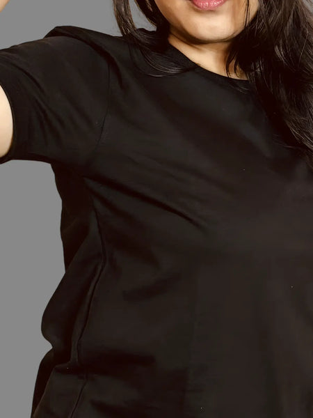 Black Regular Fit T-shirt for Women