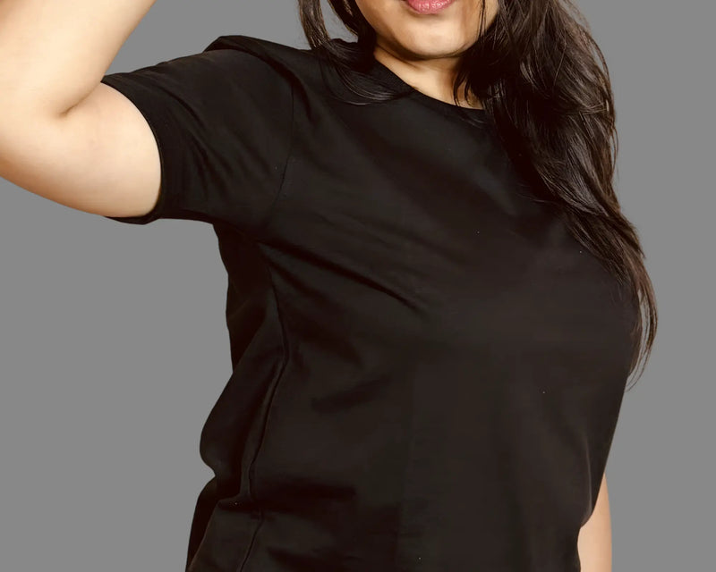 Black Regular Fit T-shirt for Women